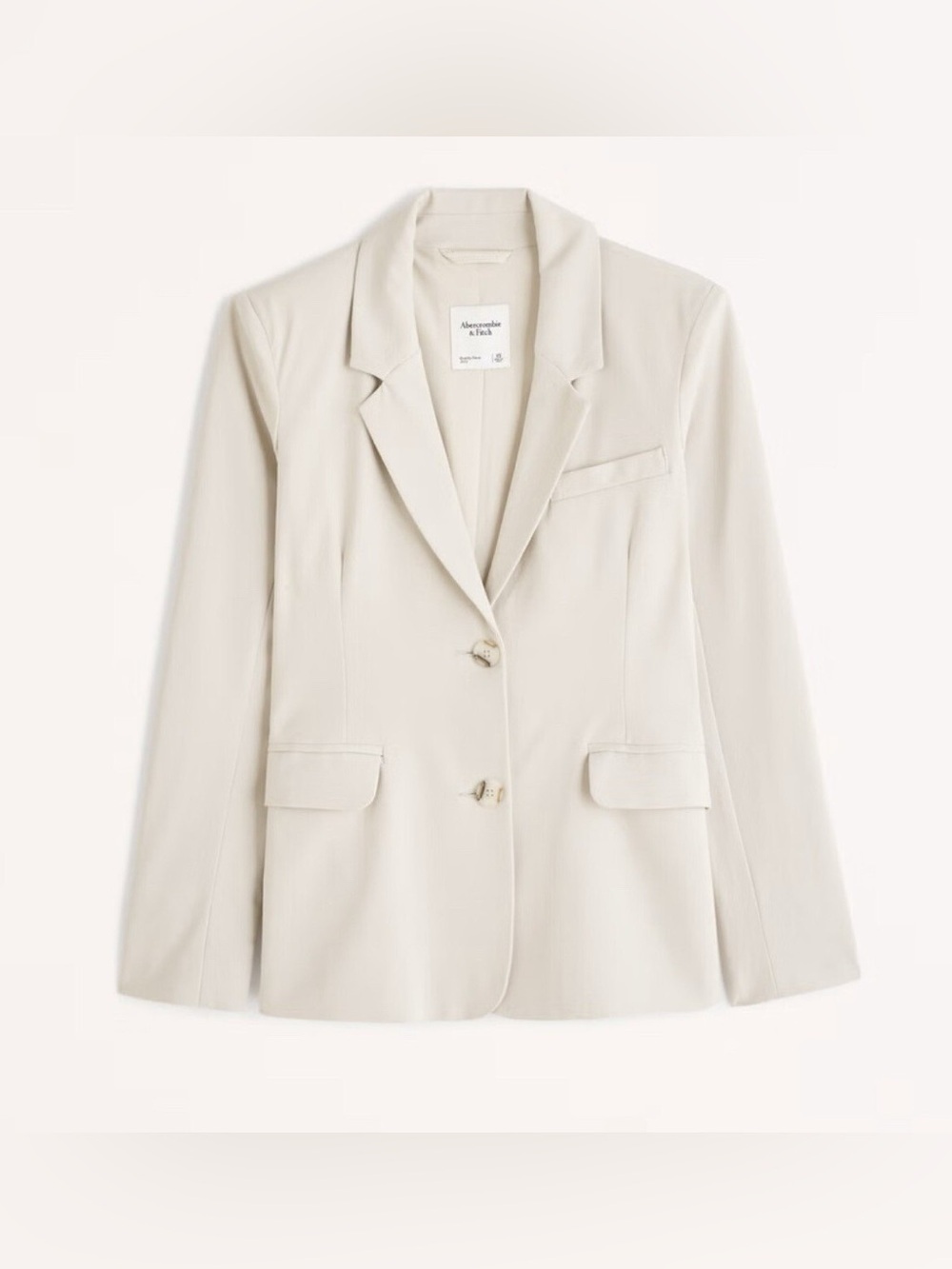 Abercrombie & Fitch Slim Suiting Blazer Single Breasted Jacket Collar Beige